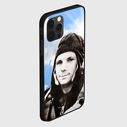 Чехол для iPhone 12 Pro Max Летчик космонавт Юра Гагарин, цвет: 3D-черный — фото 2