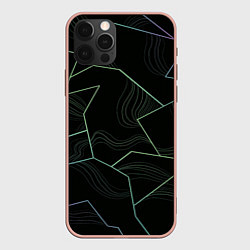 Чехол для iPhone 12 Pro Max Фрагменты, цвет: 3D-светло-розовый