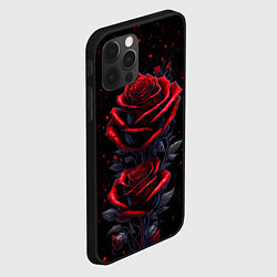 Чехол для iPhone 12 Pro Max Готические розы в космосе, цвет: 3D-черный — фото 2