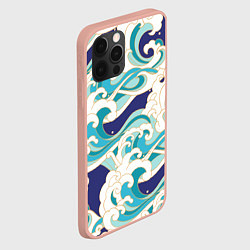 Чехол для iPhone 12 Pro Max Волны - паттерн - мода, цвет: 3D-светло-розовый — фото 2