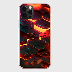 Чехол для iPhone 12 Pro Max Сломанные лавовые наносоты, цвет: 3D-светло-розовый