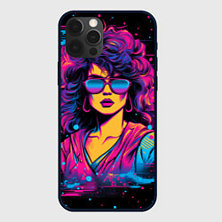 Чехол iPhone 12 Pro Max Lady - retrowave style