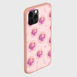 Чехол для iPhone 12 Pro Max Круги, стрелочки и треугольник, цвет: 3D-светло-розовый — фото 2