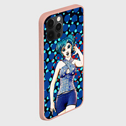 Чехол для iPhone 12 Pro Max Аниме девушка с голубыми волосами в ретро полутона, цвет: 3D-светло-розовый — фото 2