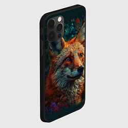 Чехол для iPhone 12 Pro Max Лис в цветах, цвет: 3D-черный — фото 2