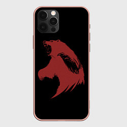 Чехол для iPhone 12 Pro Max Red bear, цвет: 3D-светло-розовый