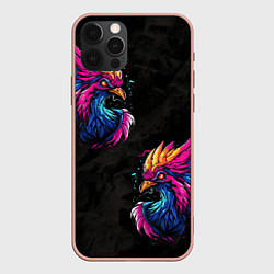 Чехол для iPhone 12 Pro Max Киберпанк Птица, цвет: 3D-светло-розовый