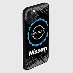 Чехол для iPhone 12 Pro Max Nissan в стиле Top Gear со следами шин на фоне, цвет: 3D-черный — фото 2