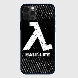 Чехол iPhone 12 Pro Max Half-Life с потертостями на темном фоне