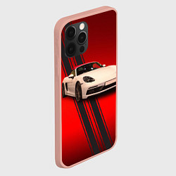 Чехол для iPhone 12 Pro Max Немецкий спортивный автомобиль Porsche, цвет: 3D-светло-розовый — фото 2