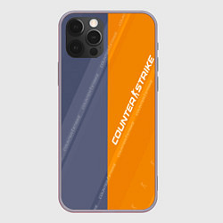 Чехол для iPhone 12 Pro Max Counter Strike 2 Blue Orange Pattern, цвет: 3D-серый