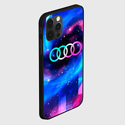 Чехол для iPhone 12 Pro Max Audi неоновый космос, цвет: 3D-черный — фото 2