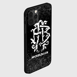 Чехол для iPhone 12 Pro Max Nickelback с потертостями на темном фоне, цвет: 3D-черный — фото 2