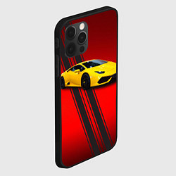 Чехол для iPhone 12 Pro Max Итальянский гиперкар Lamborghini Aventador, цвет: 3D-черный — фото 2