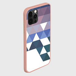 Чехол для iPhone 12 Pro Max Абстрактные разноцветные треугольники в паттерне, цвет: 3D-светло-розовый — фото 2