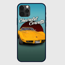 Чехол для iPhone 12 Pro Max Американский спорткар Chevrolet Corvette Stingray, цвет: 3D-черный