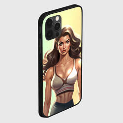 Чехол для iPhone 12 Pro Max Fitness girl sport, цвет: 3D-черный — фото 2