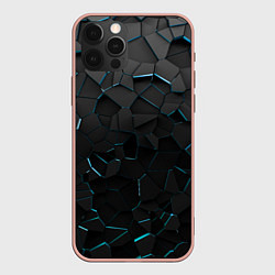 Чехол iPhone 12 Pro Max Плиты с синей неоновой подсветкой