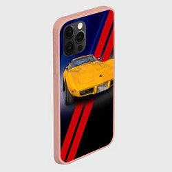 Чехол для iPhone 12 Pro Max Классический спорткар Chevrolet Corvette Stingray, цвет: 3D-светло-розовый — фото 2