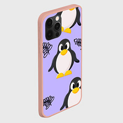 Чехол для iPhone 12 Pro Max Пингвин и веточка, цвет: 3D-светло-розовый — фото 2
