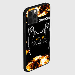 Чехол для iPhone 12 Pro Max Imagine Dragons рок кот и огонь, цвет: 3D-черный — фото 2