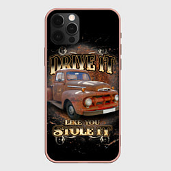 Чехол для iPhone 12 Pro Max Хот род в rat стиле на базе Ford F-1, цвет: 3D-светло-розовый