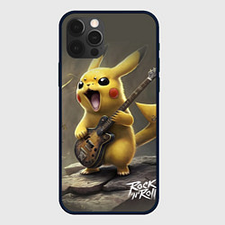 Чехол для iPhone 12 Pro Max Pikachu rock, цвет: 3D-черный