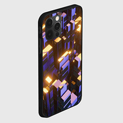 Чехол для iPhone 12 Pro Max Фиолетовые и светящиеся кубы, цвет: 3D-черный — фото 2