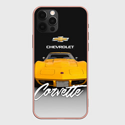 Чехол iPhone 12 Pro Max Американская машина Chevrolet Corvette 70-х годов