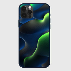 Чехол для iPhone 12 Pro Max Плиты и неоновое свечение, цвет: 3D-черный