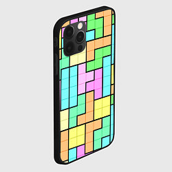 Чехол для iPhone 12 Pro Max Светлая стена из блоков Тетриса, цвет: 3D-черный — фото 2