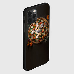 Чехол для iPhone 12 Pro Max Кот в пицце, цвет: 3D-черный — фото 2