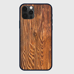 Чехол для iPhone 12 Pro Max Текстура дерева, цвет: 3D-черный