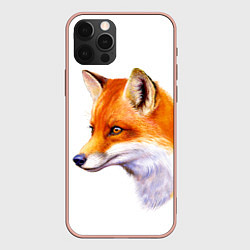 Чехол для iPhone 12 Pro Max Лисица полная заливка, цвет: 3D-светло-розовый