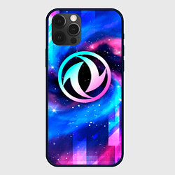 Чехол для iPhone 12 Pro Max Dongfeng неоновый космос, цвет: 3D-черный