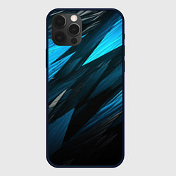 Чехол для iPhone 12 Pro Max Black blue style, цвет: 3D-черный