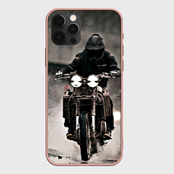 Чехол для iPhone 12 Pro Max Мотоцикл в дождь, цвет: 3D-светло-розовый