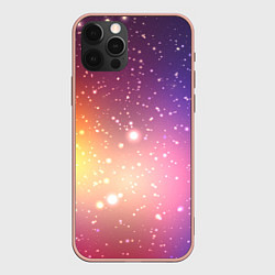 Чехол iPhone 12 Pro Max Желто фиолетовое свечение и звезды