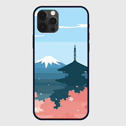 Чехол для iPhone 12 Pro Max Вид на Фудзияму - Япония, цвет: 3D-черный