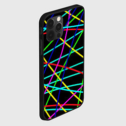 Чехол для iPhone 12 Pro Max Яркие полосы абстракция, цвет: 3D-черный — фото 2