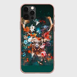 Чехол для iPhone 12 Pro Max Сказочный олень Акварель, цвет: 3D-светло-розовый