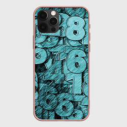 Чехол для iPhone 12 Pro Max Числа, цвет: 3D-светло-розовый