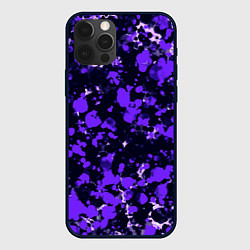 Чехол для iPhone 12 Pro Max Пятнистый фиолетовый, цвет: 3D-черный
