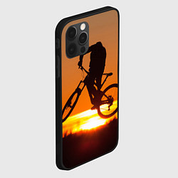 Чехол для iPhone 12 Pro Max Велосипедист на закате, цвет: 3D-черный — фото 2