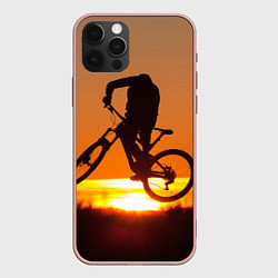 Чехол iPhone 12 Pro Max Велосипедист на закате