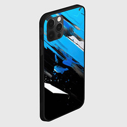 Чехол для iPhone 12 Pro Max Black blue white, цвет: 3D-черный — фото 2