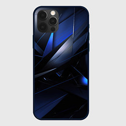 Чехол для iPhone 12 Pro Max Blue black background, цвет: 3D-черный