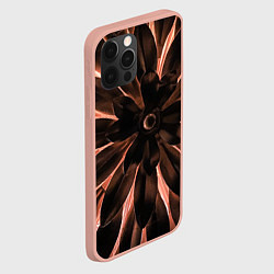Чехол для iPhone 12 Pro Max Тёмный цветочный паттерн, цвет: 3D-светло-розовый — фото 2