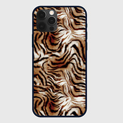 Чехол для iPhone 12 Pro Max Меховая шкура тигра, цвет: 3D-черный