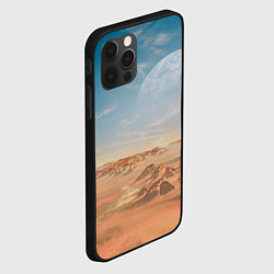 Чехол для iPhone 12 Pro Max Пустынная планета и спутник, цвет: 3D-черный — фото 2
